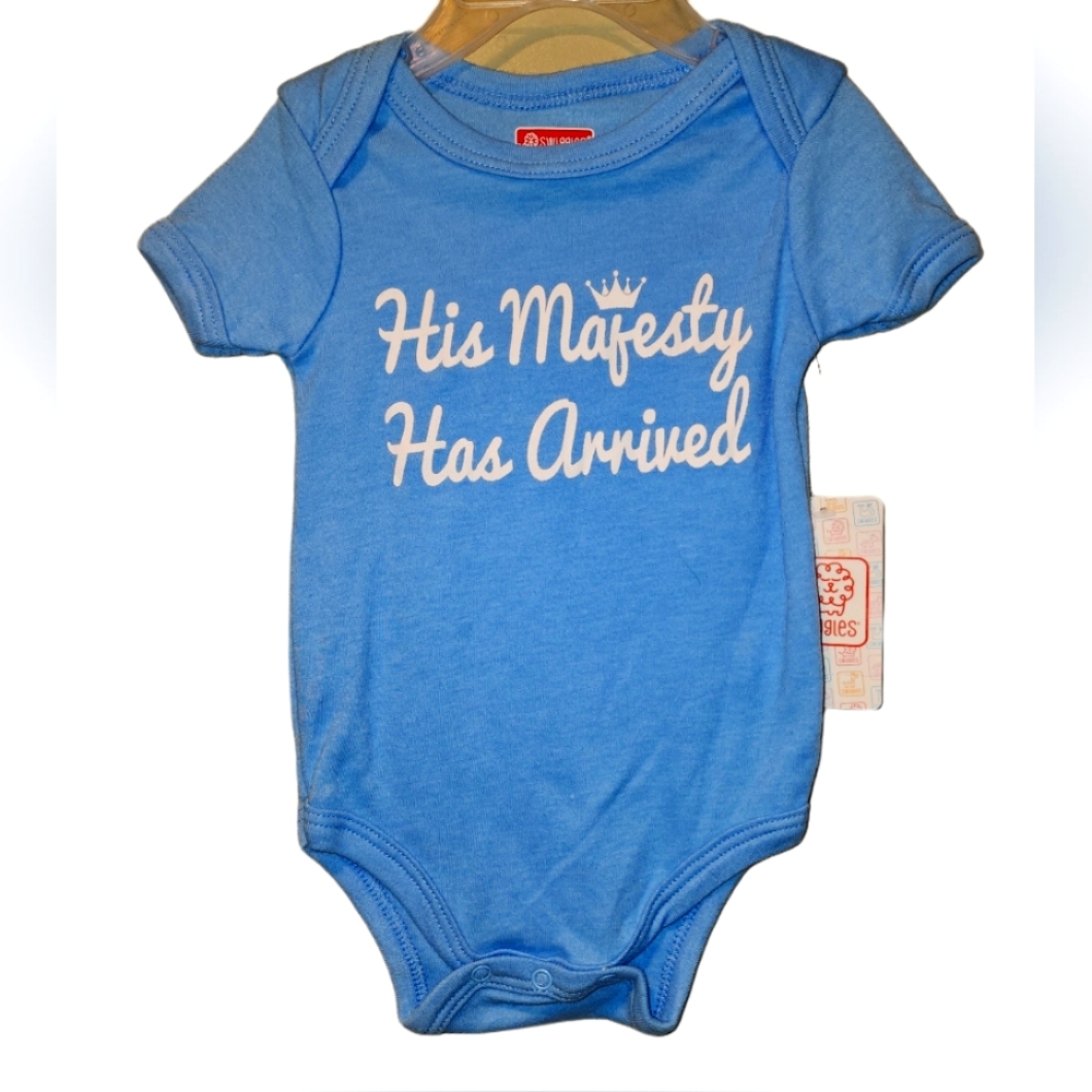 Swiggles Onesie 6-9M "His Majesty Has Arrived"